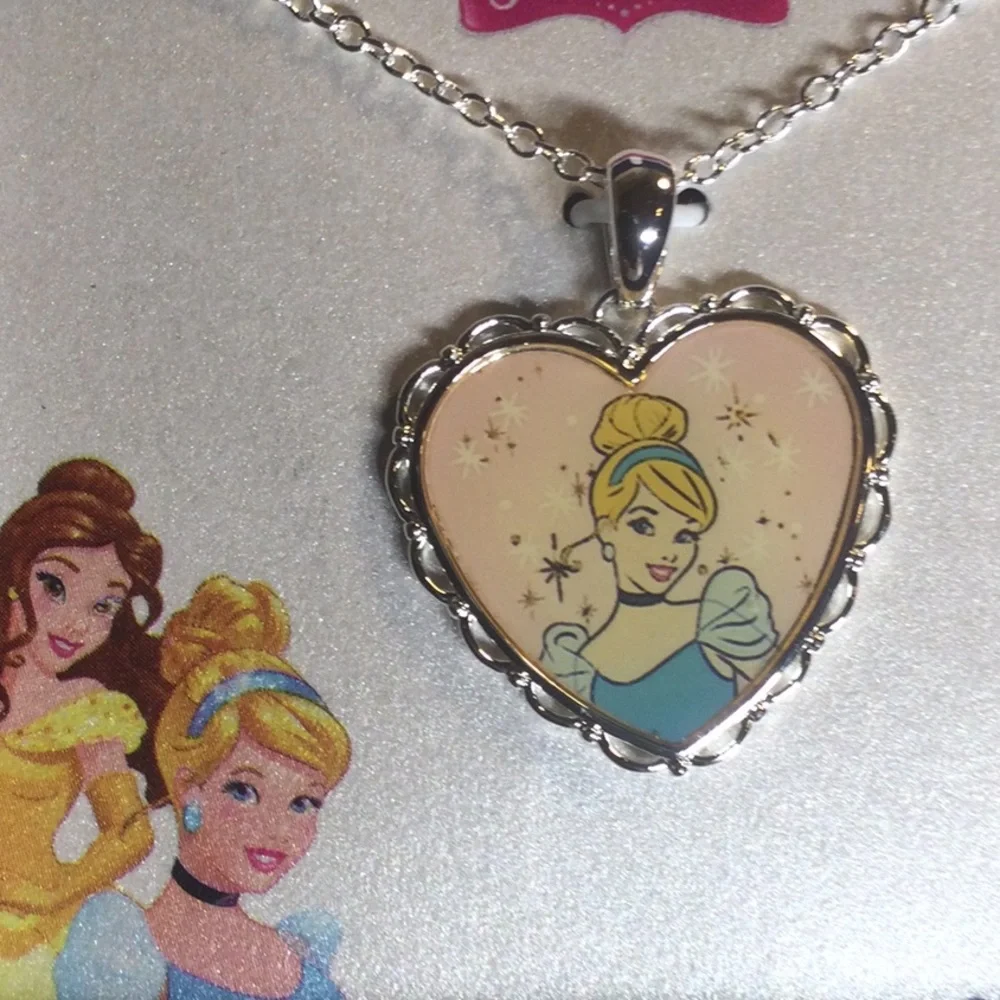 Cinderella silver Plated Heart Pendant and Necklace by Disney